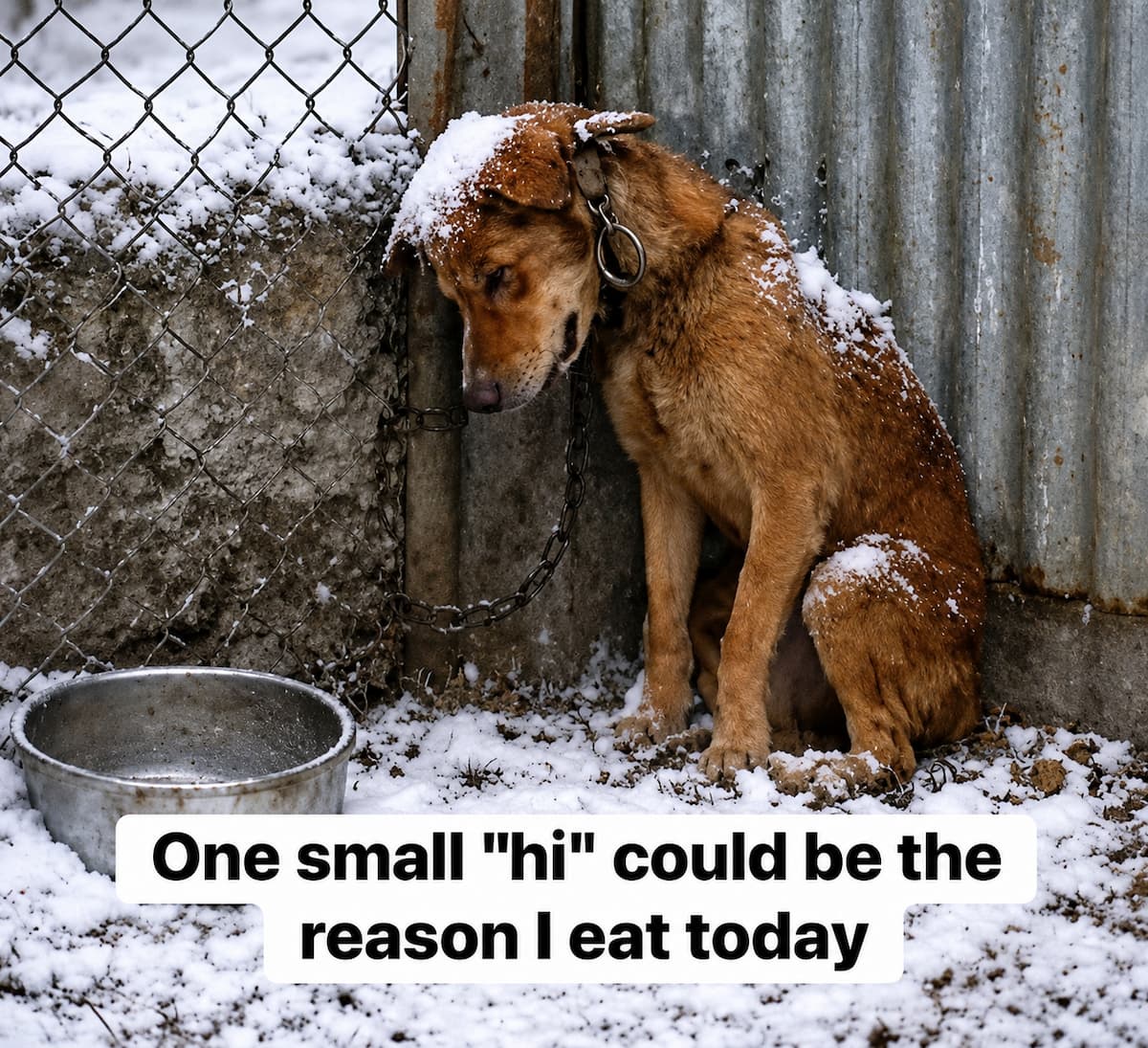 I’ve Been Sitting in the Snow for 3 Days… My Bowl Is Empty, My Body Is Freezing, and I’m Still Waiting for Someone to Notice Me